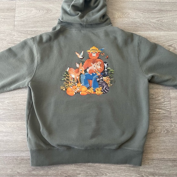 Element Smokey the Bear pullover green hoodie - XL - Picture 4 of 10